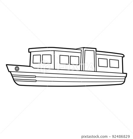 Narrow Boat Vehicle Coloring Page for Kids 92486829