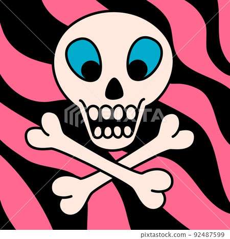 Cartoon vector funny cute Comic characters, scull Cartoon vector funny cute Comic characters, scull 92487599