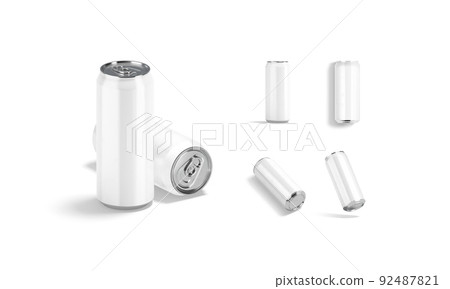 Blank white aluminum 500 ml soda can mockup, different views Blank white aluminum 500 ml soda can mockup, different views 92487821