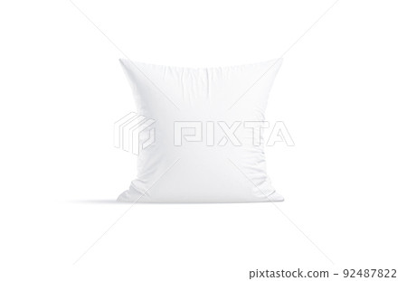 Blank white square pillow mockup stand, front view Blank white square pillow mockup stand, front view 92487822