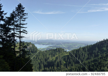 Forggensee lake from Tegelberg mountain, Bavaria, Germany Forggensee lake from Tegelberg mountain, Bavaria, Germany 92488795