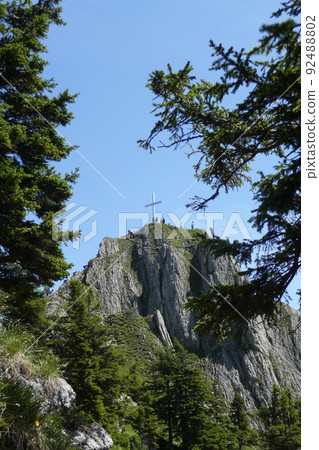 Summit cross at Tegelberg via ferrata in Bavaria, Germany 92488802