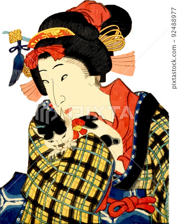 A woman holding a cat A woman holding a cat 92488977