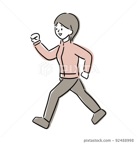 Illustration of a woman walking Illustration of a woman walking 92488998