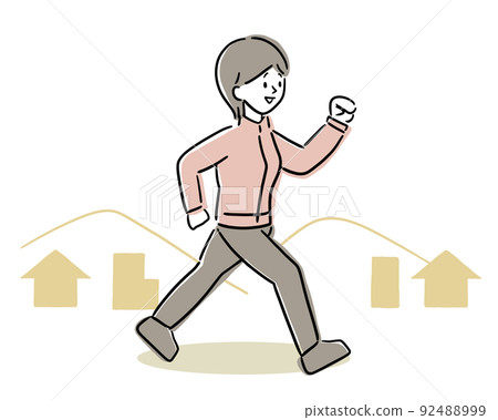Illustration of a woman walking 92488999