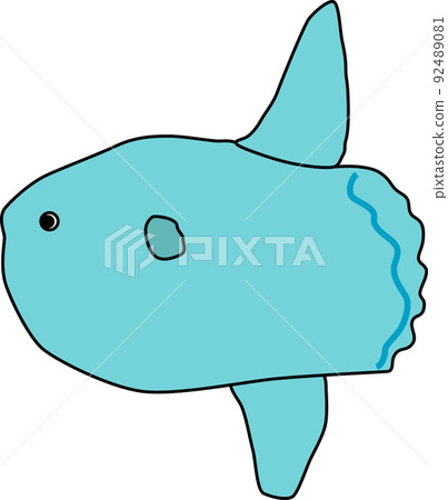 可愛的翻車魚的插圖素材 92489081