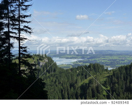 Mountain panorama from Tegelberg mountain, Bavaria, Germany Mountain panorama from Tegelberg mountain, Bavaria, Germany 92489348