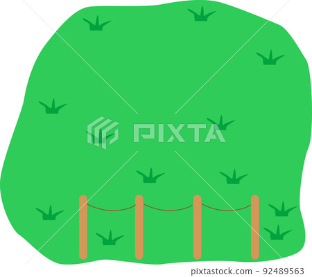 Circular land with owners of weeds 92489563