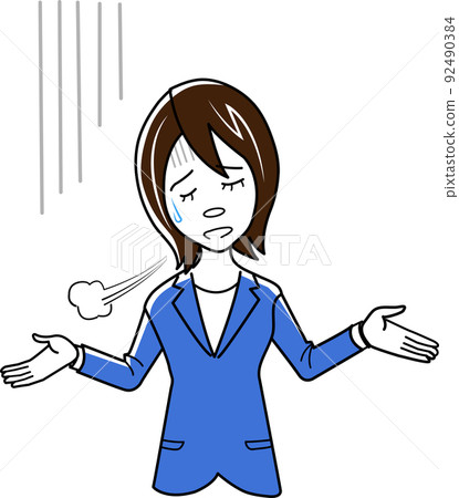 女員工因壓力而歎息 92490384