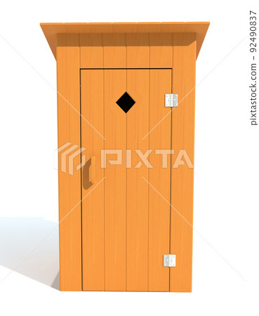 rural outdoor toilet made of wood 3d render illustration rural outdoor toilet made of wood 3d render illustration 92490837