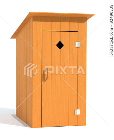 rural outdoor toilet made of wood 3d render illustration rural outdoor toilet made of wood 3d render illustration 92490838