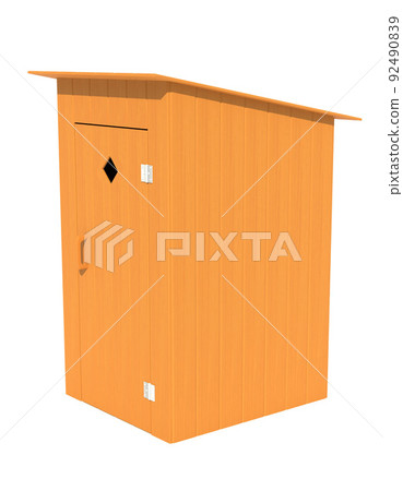rural outdoor toilet made of wood 3d render illustration rural outdoor toilet made of wood 3d render illustration 92490839