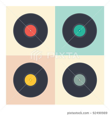Vinyl records set vector Vinyl records set vector 92490989