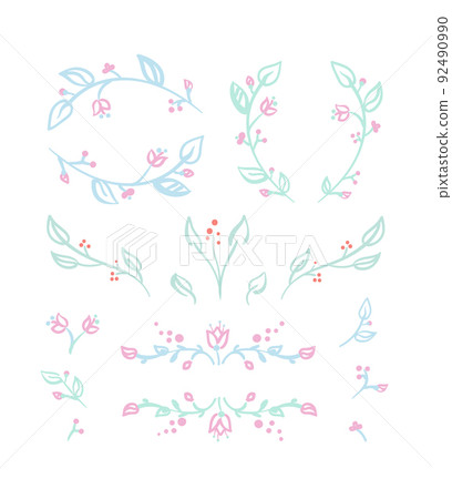 Floral set of vignettes Floral set of vignettes 92490990