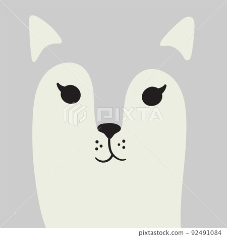 Cute cat cartoon animal portrait with copy space 92491084