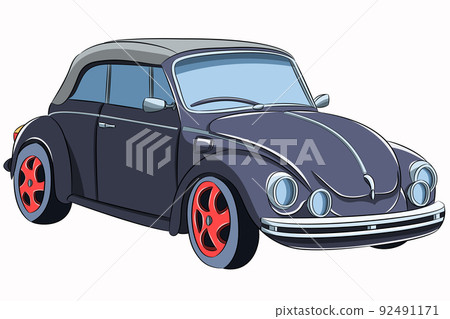 Old black retro car isolated on white background. Old black retro car isolated on white background. 92491171