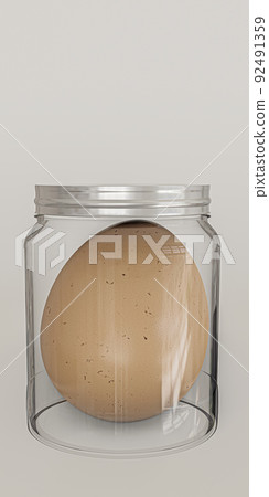 egg in jar isolated on white background egg in jar isolated on white background 92491359