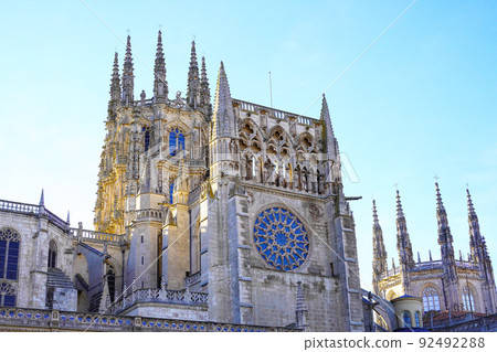 Burgos Cathedral at sunset, a World Heritage Site in Spain Burgos Cathedral at sunset, a World Heritage Site in Spain 92492288