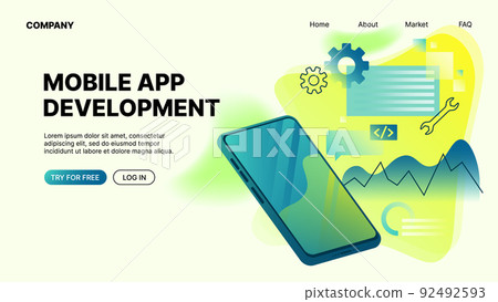 Mobile App Development. Horizontal Web Banner Mobile App Development. Horizontal Web Banner 92492593