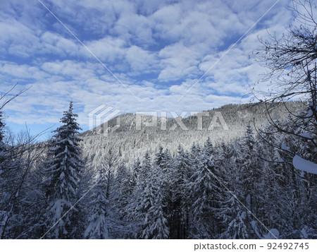 Winter hiking tour to Seekarkreuz mountain and Lengrieser hut, Bavaria, Germany 92492745