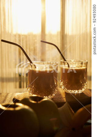homemade fruit cocktails in beautiful lighting homemade fruit cocktails in beautiful lighting 92493080
