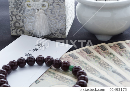 Funeral expenses and donations paid to the temple Image of the end of life 42 92493173