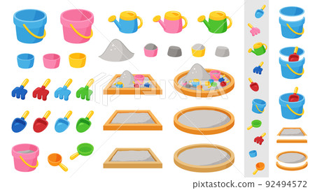 Sandbox play toys illustration material set 92494572