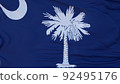 Flag of South Carolina state, region of the United States, waving at wind. 3d illustration 92495176