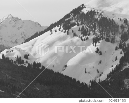 Winter hiking tour to Pendling mountain, Tyrol, Austria Winter hiking tour to Pendling mountain, Tyrol, Austria 92495463