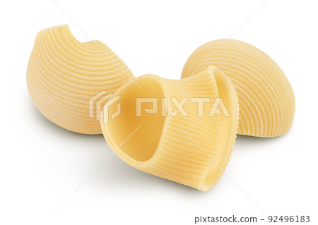 lumaconi pasta isolated on white background with full depth of field lumaconi pasta isolated on white background with full depth of field 92496183