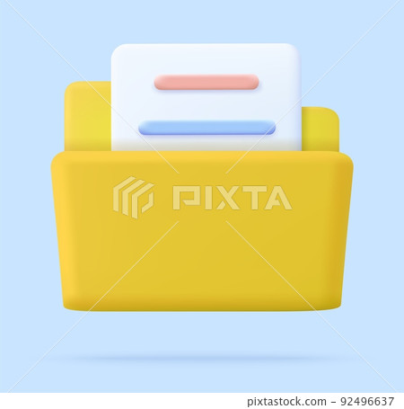 yellow portfolio folder 3d icon. 92496637