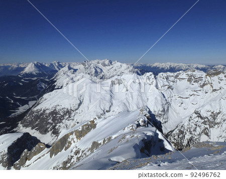 Winter hiking tour to Pleisenspitze mountain, Tyrol, Austria 92496762