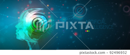 Conceptual technology illustration of artificial intelligence 92496932