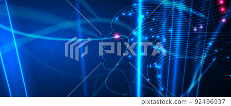 Conceptual technology illustration of artificial intelligence Conceptual technology illustration of artificial intelligence 92496937
