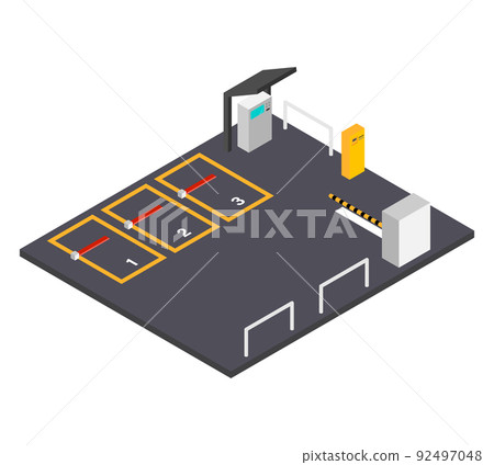 硬幣停車等距矢量圖 硬幣停車等距矢量圖 92497048