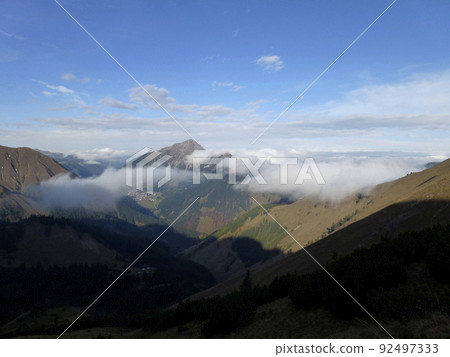 Hiking tour to Pleisspitze mountain, Tyrol, Austria Hiking tour to Pleisspitze mountain, Tyrol, Austria 92497333