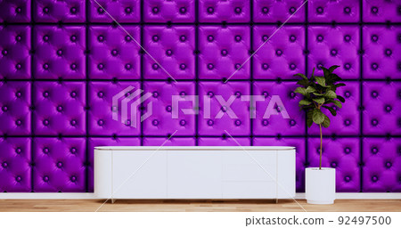 Purple modern room,minimal designs. 3d rendering Purple modern room,minimal designs. 3d rendering 92497500