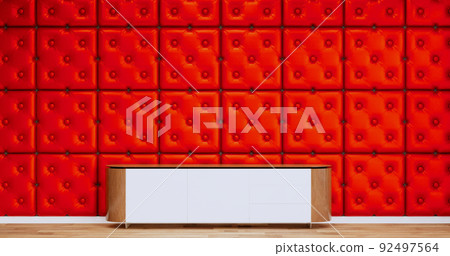 Red modern room,minimal designs. 3d rendering Red modern room,minimal designs. 3d rendering 92497564