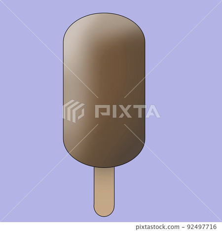chocolate ice cream on a pink background. summer food concept. Creative summer concept. flat lay 92497716