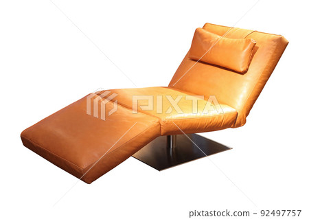 Leather chaise longue 92497757