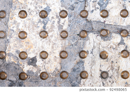 Tactile paving for blind people on the Old Jaffa street in Israel 92498065