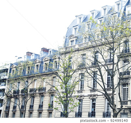 houses on french streets of Paris. citylife concept. regular view close up houses on french streets of Paris. citylife concept. regular view close up 92499140