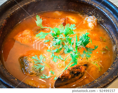 Thai food, Gane Som Talay (red curry of seafood) Thai food, Gane Som Talay (red curry of seafood) 92499157