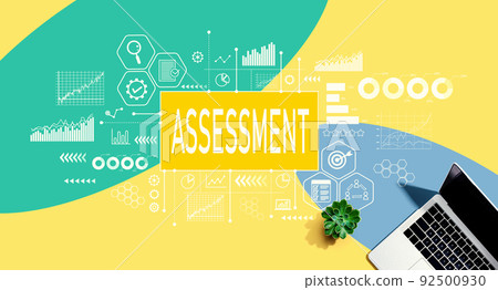 Assessment concept with a laptop computer Assessment concept with a laptop computer 92500930