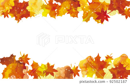 Autumn leaves leaf autumn watercolor background illustration 92502187