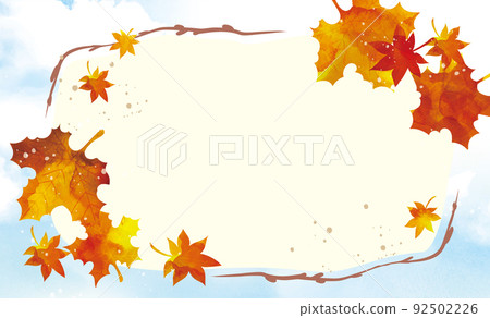 Autumn leaves Autumn leaves Leaves Beautiful decorative lines Autumn background illustration 92502226