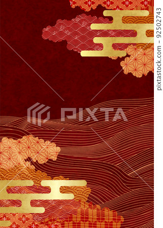 Autumn Japanese pattern wave background Autumn Japanese pattern wave background 92502743