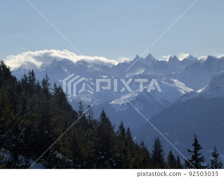Winter hiking tour to Hoher Frassen mountain, Raggal, Austria 92503035