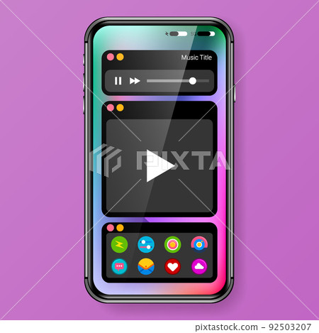 dark mode user interface realistic mobile app design widget dark mode user interface realistic mobile app design widget 92503207