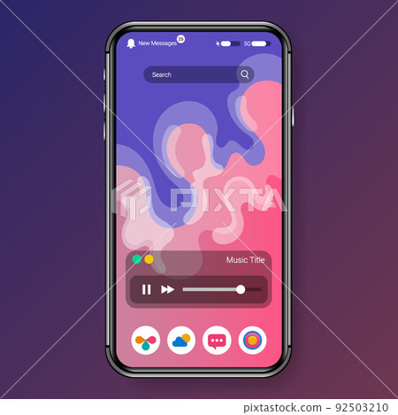 red home screen mode user interface realistic mobile app design red home screen mode user interface realistic mobile app design 92503210
